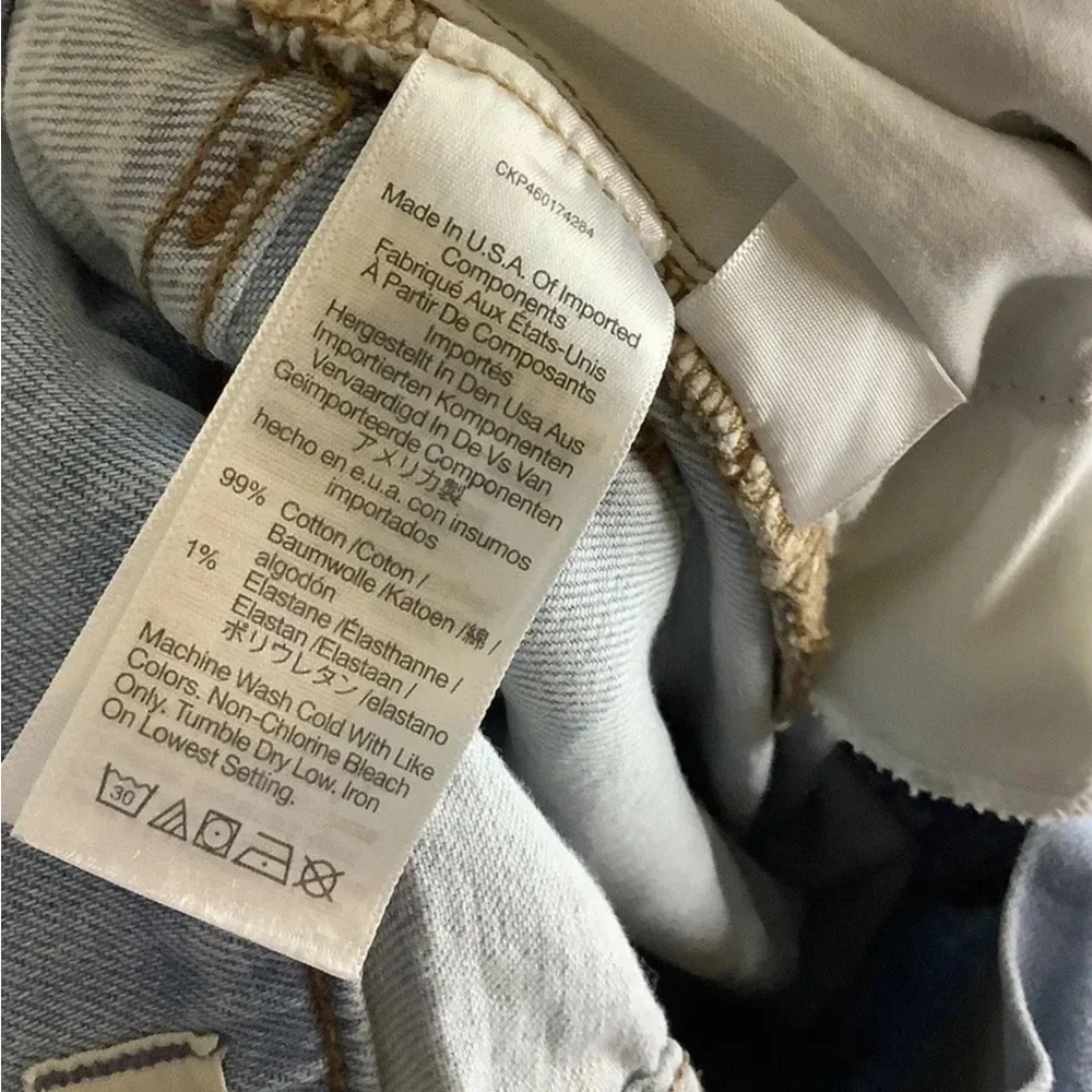 Madewell Sz 26 The Perfect Vintage Straight Jeans In Light Wash Blue Cotton